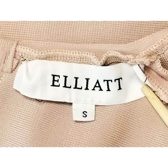 ELLIATT x REVOLVE Harriet Mini Dress Nude Sz Small Bodycon Sleeveless Ruched - Picture 3 of 9